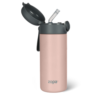 Termoska na tekutiny s brčkem a silikonovým držákem 350 ml, Candy pink Termoska na tekutiny s brčkem a silikonovým držákem 350 ml, Candy pink