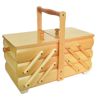 Kazeta na šití rozkládací světlá 32,5x16x27,5 cm