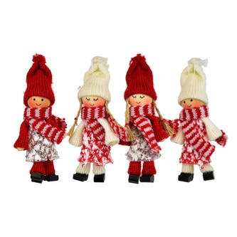 Pletené panenky s nožičkami 4 ks - 10 cm