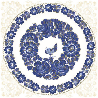 Ubrousky MAKI L (20ks) Plate with Bird