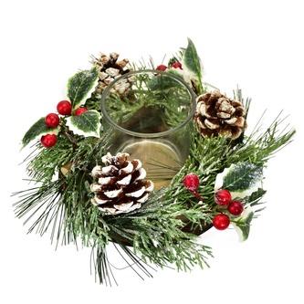 Svícen s cesmínou 8x20 cm