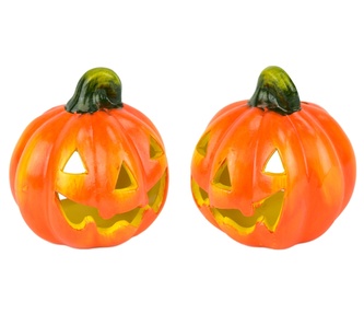 Dýně keramická smějící, set 2 ks,  10x12 cm