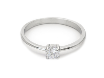 Jemný zásnubní prsten s kamínkem - chirurgická ocel, velikost 7 (EU: 54 - 56)