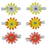Kolíčky s květinou dřevěné 6 ks
