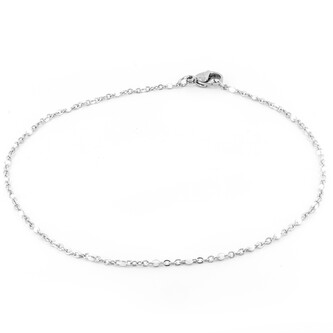 Řetízek na nohu BÍLÝ - chirurgická ocel, délka 26 cm