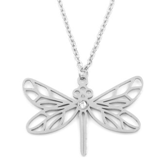 Náhrdelník VÁŽKA s kamínkem - chirurgická ocel