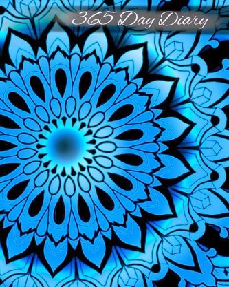 365 Day Diary: Journal Style Notebook - Blue Sky Mandala - 8x10 Inches - Matte Finish