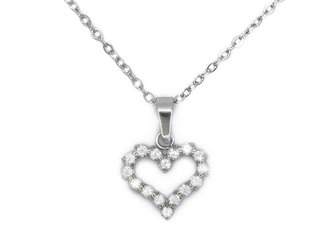 Náhrdelník OBRYS SRDCE s kamínky - chirurgická ocel