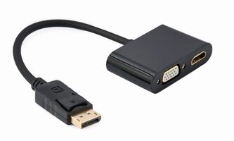Gembird adaptér DisplayPort (M) na HDMI (F) + VGA (F), kábel 0.1m, čierny
