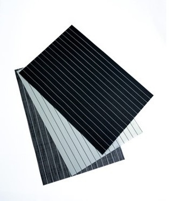 prostírání 45x30cm, PRUHY, černé, šedé, bílé, plast