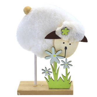 Ovečka plyšová s kytičkami 16 cm