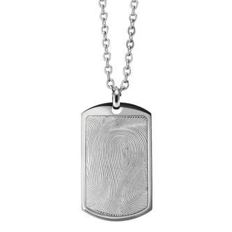 Přívěsek VOJENSKÁ (PSÍ) ZNÁMKA s otiskem + řetízek - chirurgická ocel