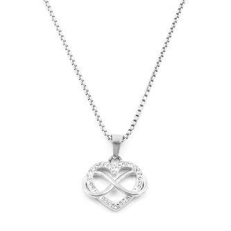 Náhrdelník NEKONEČNÁ LÁSKA s kamínky - chirurgická ocel