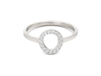 Prsten KROUŽEK s kamínky - chirurgická ocel, velikost 11 (EU: 64 - 66)