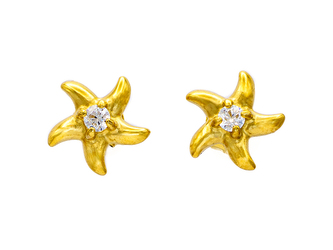 Náušnice HVĚZDICE GOLD - chirurgická ocel