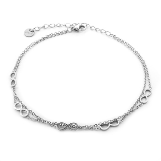 Dvojitý řetízek na nohu NEKONEČNO - chirurgická ocel