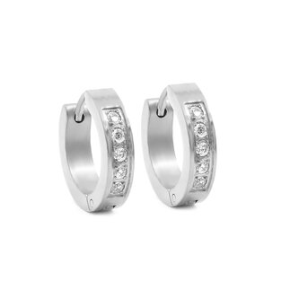 Náušnice kroužky s kamínky 1,6 cm - chirurgická ocel