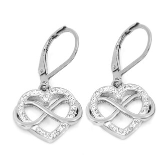 Visací náušnice NEKONEČNÁ LÁSKA s kamínky - chirurgická ocel