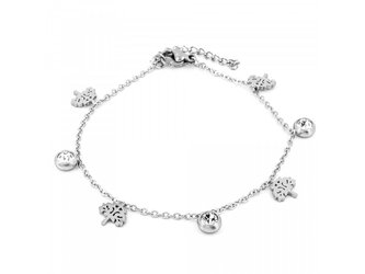 Řetízek na nohu STROM ŽIVOTA s kamínky - chirurgická ocel