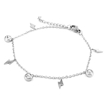 Náramek BLESK s kamínky - chirurgická ocel