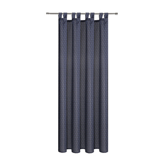 Bavlněný závěs s páskou a tunýlkem - modrá, 160 mm, 140 mm