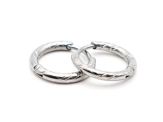 Náušnice KROUŽKY CROSS II 1,4 cm - chirurgická ocel