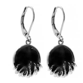 Visací náušnice s kamínkem ČERNÉ - chirurgická ocel