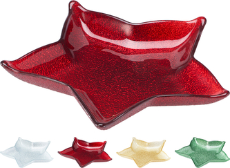 TALERZ SZKLANY W KSZTAŁCIE GWIAZDY 4 KOLORY