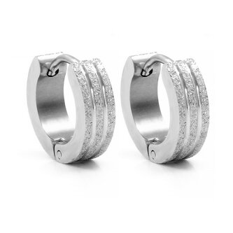 Náušnice kroužky s pískováním - chirurgická ocel