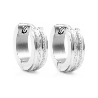 Náušnice kroužky s pískováním - chirurgická ocel