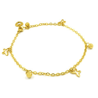 Řetízek na nohu MOTÝLCI GOLD - chirurgická ocel