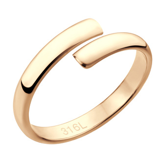 Prsten OPEN ROSE GOLD - chirurgická ocel, velikost 8 (EU: 56,5 - 58,5)