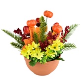 Podzimní miska se žaludy a dýněmi 25x25 cm