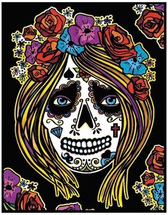 Kolorowanka welwetowa Czaszka w Wianku 47x35, Colorvelvet