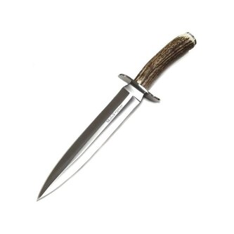 Muela VIKINGO-23A lovecký nôž - dýka 23 cm, jelení paroh, kožené puzdro