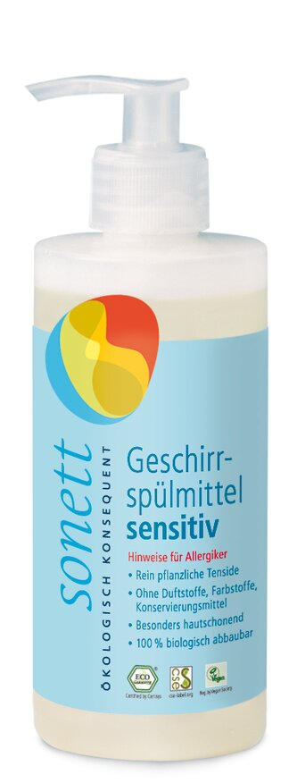 Sonett Prostředek na nádobí Sensitive 300 ml - i pro nejcitlivější a alergickou pokožku