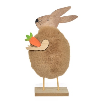 Zajíček plyšový s mrkvičkou, 20x10 cm