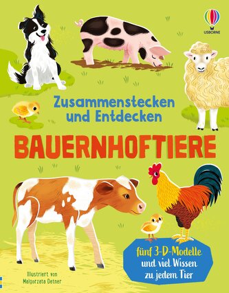 Zusammenstecken und Entdecken: Bauernhoftiere