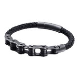 Kožený náramek Gaira Chain 31507 - černý