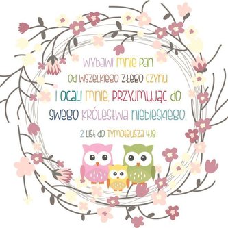 Podstawka korkowa - Wybawi mnie Pan SOWY