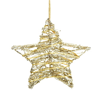 Hvězda trojrozměrná ratanová 20 cm