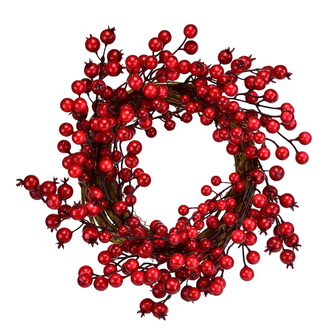 Věneček s červenými bobulemi Ø30 cm