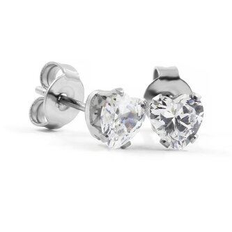 Srdíčkové náušnice s kamínkem 0,4 cm - chirurgická ocel