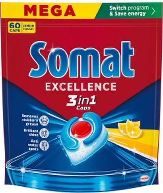 Somat Excellence 3v1 Lemon tablety do myčky, 60 ks