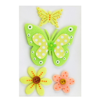 Jarní motivy z flísu, motýlci, 4 ks