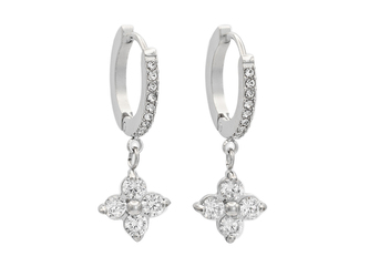 Visací náušnice HVĚZDIČKA s kamínky - chirurgická ocel