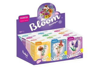Stavebnice mini KOCO Malý pugét plast mix druhů v krabičce 8x12x4cm 12ks v boxu