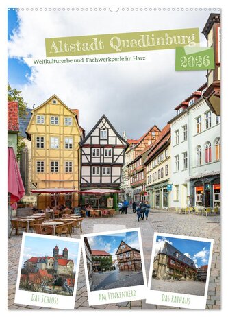 Altstadt Quedlinburg (Wandkalender 2026 DIN A2 hoch), CALVENDO Monatskalender