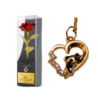 WIECZNA RÓŻA Z SERDUSZKIEM 25,5CM 2 WZORY 2000751