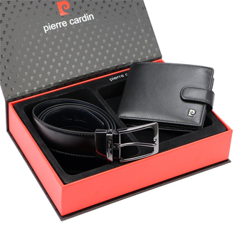 Pierre Cardin Pánská dárková sada s páskem 125 cm